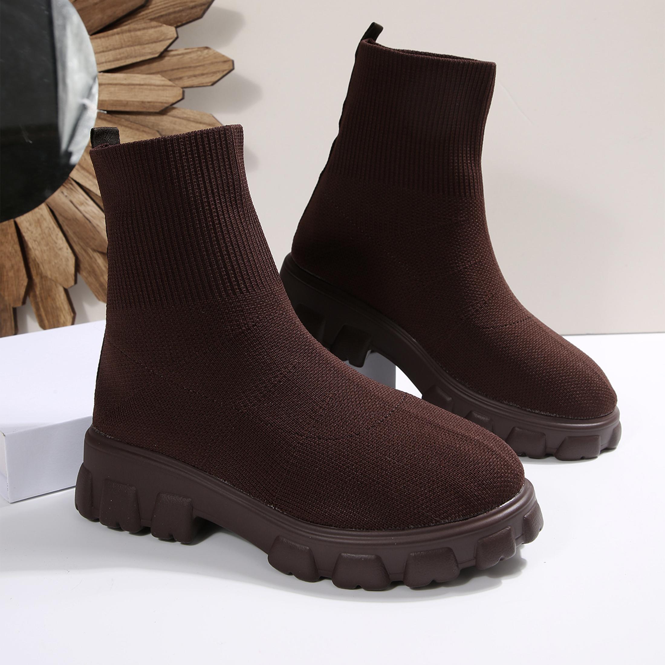 Embellish Knit - Bottines pour femmes confortables à bout