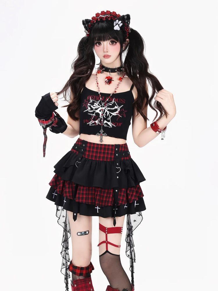 Ensemble 3 pièces Y2K Punk Got - Elastic Lace Trim avis et prix