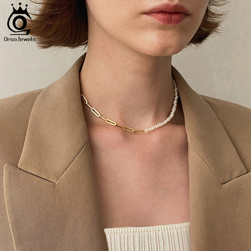 ORSA JEWELS Collier ras du cou - Pearl Trim Chain avis et prix