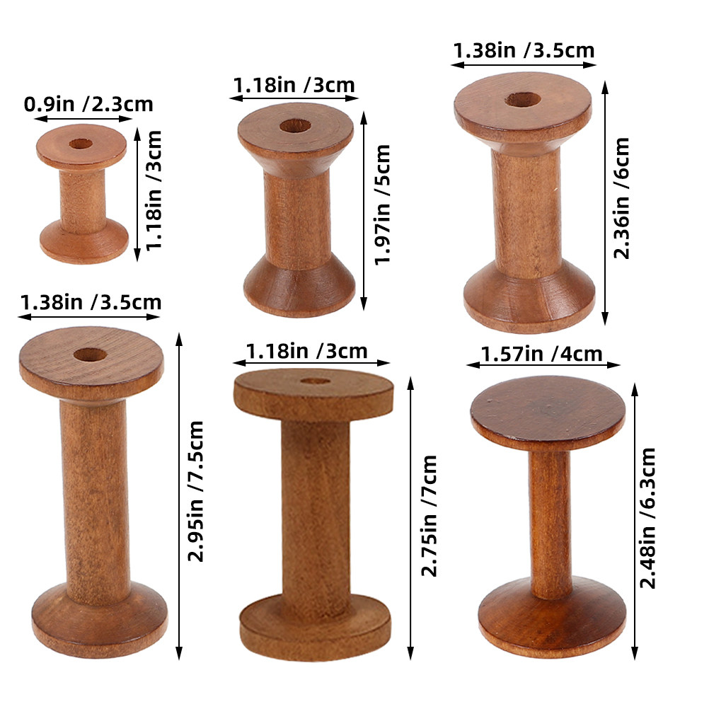6 bobines en bois vintage, por - Embroidery Craft avis et prix