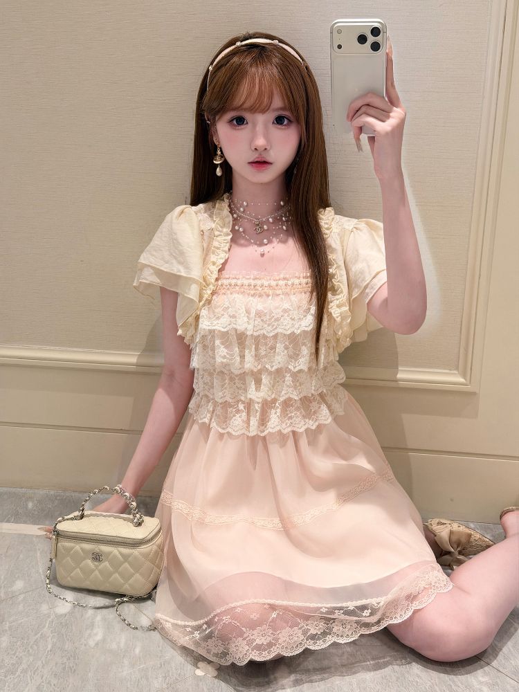 Ensemble de robe Lolita vintag - Elastic Lace Trim avis et prix