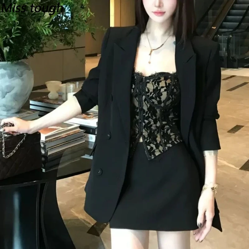 Ensemble élégant vintage 3 piè - Elastic Lace Trim avis et prix