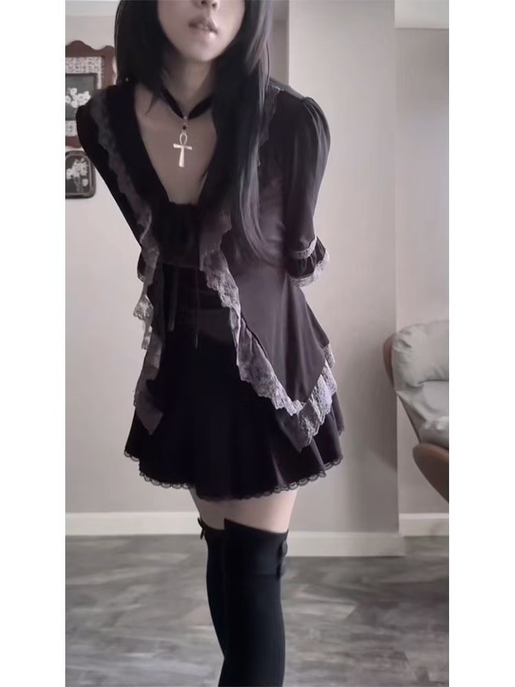 Ensemble de robe camisole Loli - Elastic Lace Trim avis et prix
