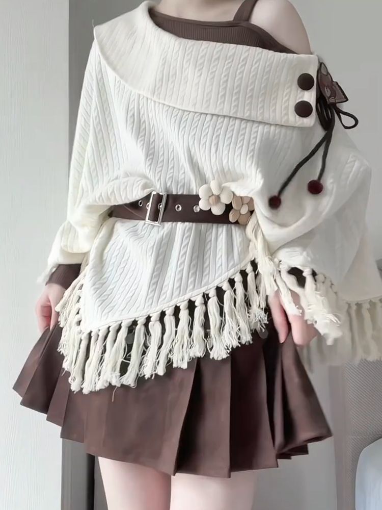 Ensemble 2 pièces vintage japo - Tassel Fringe Trim avis et prix