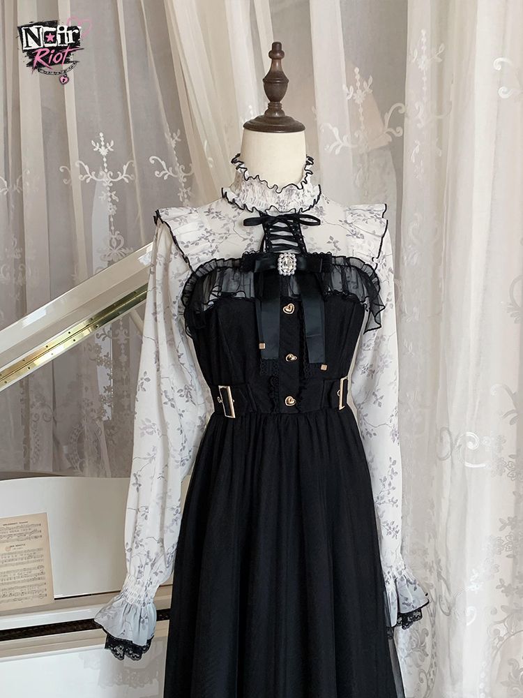 Robe Lolita vintage française  - Elastic Lace Trim avis et prix