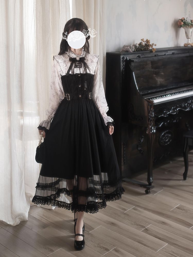 Robe Lolita vintage française  - Elastic Lace Trim avis et prix