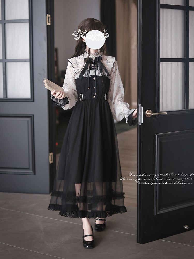 Robe Lolita vintage française  - Elastic Lace Trim avis et prix
