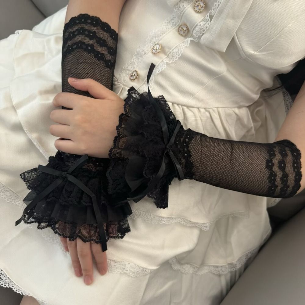 Gants sans doigts en dentelle  - Elastic Lace Trim avis et prix